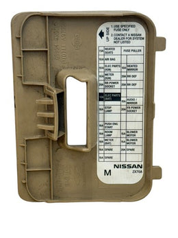 2009-2014 Nissan Maxima Fuse Box Trim Cover 689649N00A Tan OEM - actual used OEM auto part, photo 2