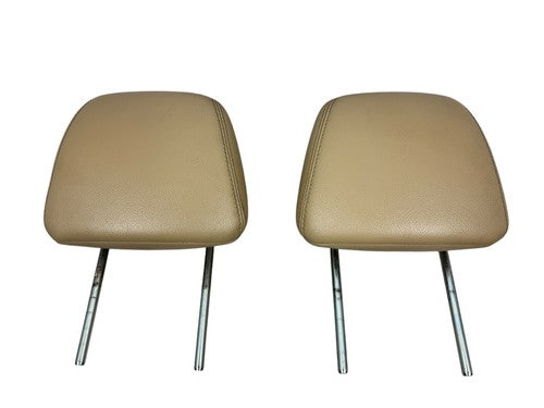 2009–14 Nissan Maxima Front Headrest Pair – Beige OEM Leather 86400‑9DA6B - actual used OEM auto part, photo 1
