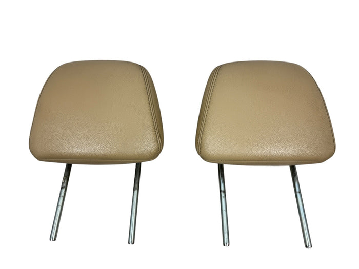 2009–14 Nissan Maxima Front Headrest Pair – Beige OEM Leather 86400‑9DA6B - actual used OEM auto part, photo 1